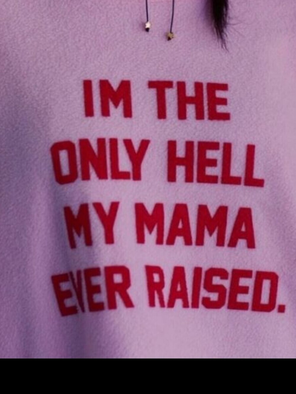 Dolls Kill "I'm The Only Hell My Mama Ever Raised" Pullover Fleece Sweat…